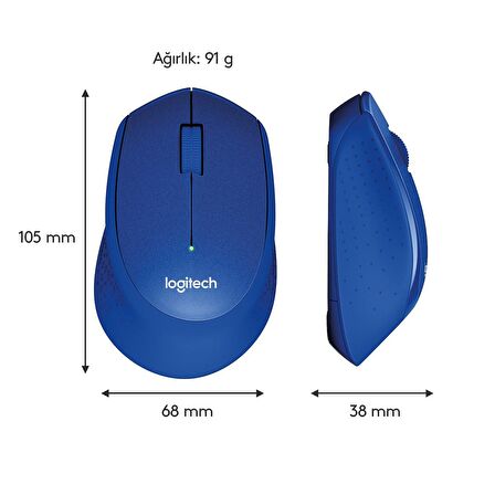 Logitech M330 Sessiz Kablosuz Mouse-Mavi 