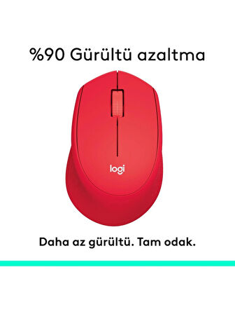 (OUTLET) Logitech M330 Silent Plus 910-004911 Kırmızı Sessiz Optik Kablosuz Mouse