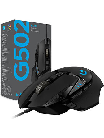 Logitech G G502 HERO LIGHTSYNC 25.600 DPI Yüksek Performanslı Kablolu Oyuncu Mouse - Siyah