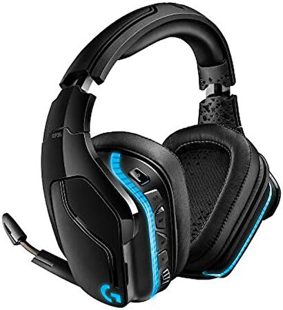 Logitech G G935 Kablosuz 7.1 Surround LIGHTSYNC Oyuncu Kulaklığı, PRO-G 50 mm Sürücüler, DTS Headphone:X 2.0, 12 Saat Pil Ömrü, 6 mm Katlanabilir LED Mikrofon, Siyah OUTLET