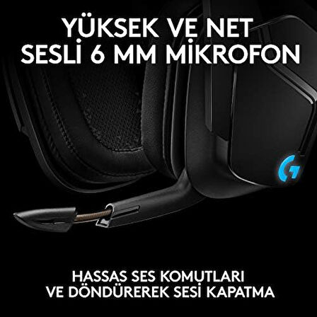 Logitech G G935 Kablosuz 7.1 Surround LIGHTSYNC Oyuncu Kulaklığı, PRO-G 50 mm Sürücüler, DTS Headphone:X 2.0, 12 Saat Pil Ömrü, 6 mm Katlanabilir LED Mikrofon, Siyah OUTLET