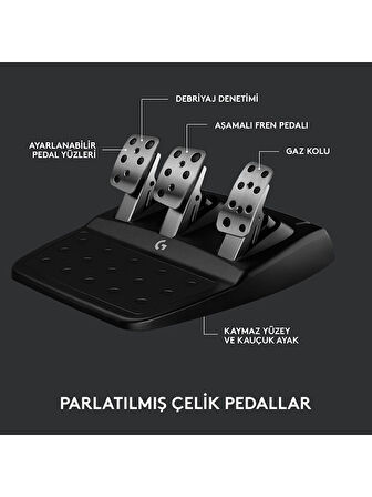 Logitech G923 Ps5, Ps4 ve Pc ile Uyumlu Yarış Direksiyonu ve Pedalları OUTLET