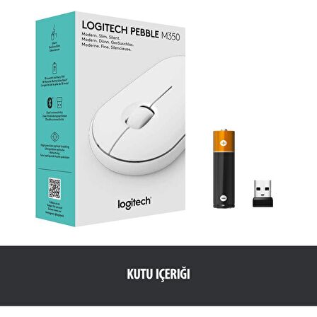 LOGITECH PEBBLE M350 BEYAZ MOUSE 910-005716