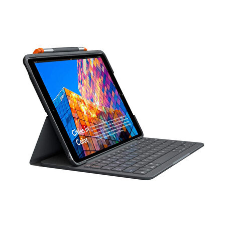 iPad 10.2 için Logitech Slim Folio Klavye 10.2 inc (7th Gen- 8th Gen)