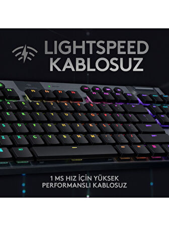 Logitech G G915 TKL LIGHTSPEED RGB İngilizce Q Kablosuz Mekanik Oyuncu Klavyesi OUTLET