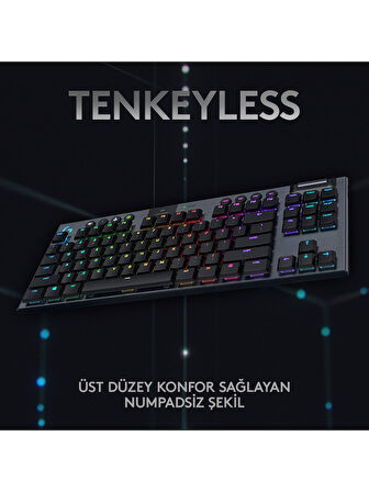 Logitech G G915 TKL LIGHTSPEED RGB İngilizce Q Kablosuz Mekanik Oyuncu Klavyesi OUTLET