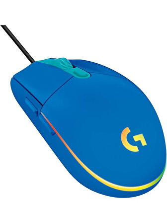 Logitech 910-005824 G102 LightSync Mavi 8000DPI 6 Tuş Optik RGB Mavi Kablolu Gaming (Oyuncu) Mouse OUTLET