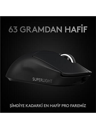 Logitech G PRO X SUPERLIGHT Ultra Hafif HERO 25.600 DPI 400 IPS LIGHTSPEED Kablosuz Oyuncu Mouse - Siyah OUTLET