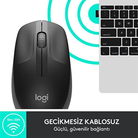 LOGITECH M190 BÜYÜK BOY KABLOSUZ SIYAH MOUSE 910-005905