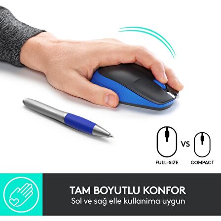 Logitech M191 Mavi Kablosuz Mouse 910-005909