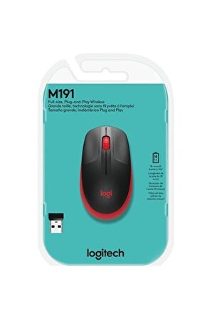 Logitech M191 Kablosuz Kırmızı Mouse 910-005910