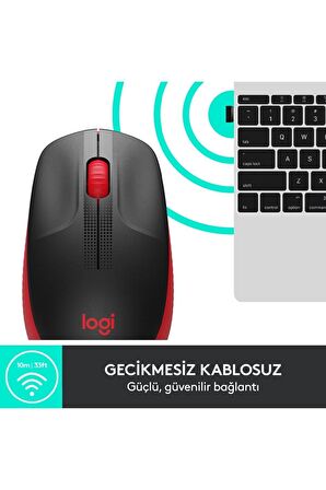 Logitech M191 Kablosuz Kırmızı Mouse 910-005910