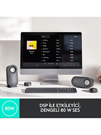 Logitech Z407 2.1 Subwoofer ve Kablolosuz Kontrollü Bluetooth Bilgisayar Hoparlörleri - Siyah OUTLET