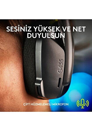 Logitech G435 Lightspeed Siyah Kablosuz Mikrofonlu Kulak Üstü Oyuncu Kulaklığı - Teşhir