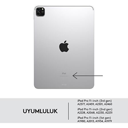 Logitech Combo Touch iPad Pro 11 inç 2. ve 3. Nesil ile Uyumlu Klavyeli Kılıf 920-010136