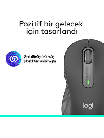 Logitech Signature M650 Büyük Boy Sağ El Için Sessiz Kablosuz Mouse - Siyah OUTLET