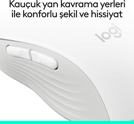 Logitech M650 Signature 910-006238 Beyaz Sessiz Büyük Boy Sağ El Optik Kablosuz Mouse Teşhir