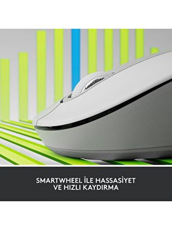 Logitech Signature M650 Büyük Boy Sol El Için Sessiz Kablosuz Mouse - Beyaz OUTLET