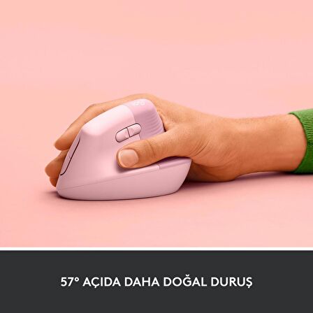 Logitech Lift Sessiz Kablosuz Ergonomik Dikey Mouse - Pembe