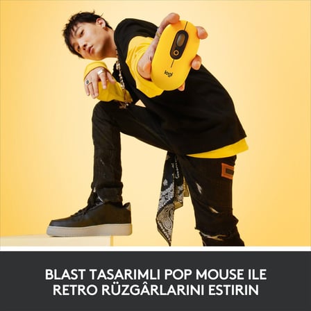 LOGITECH POP MOUSE WİTH EMOJİ BLAST YELLOW 910-006546
