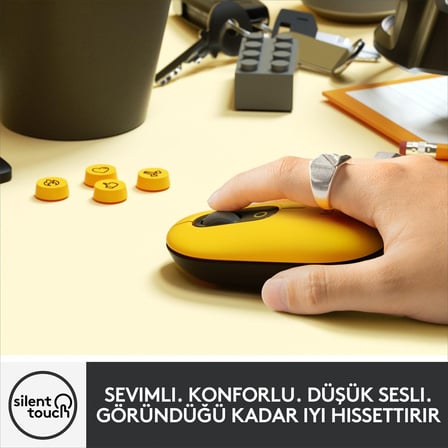 LOGITECH POP MOUSE WİTH EMOJİ BLAST YELLOW 910-006546