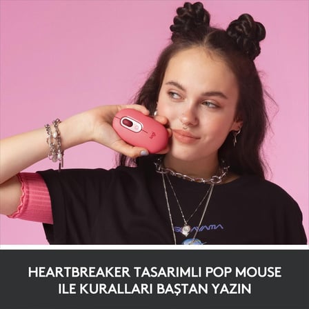 LOGITECH POP MOUSE WİTH EMOJİ HEARTBREAKER ROSE 910-006548