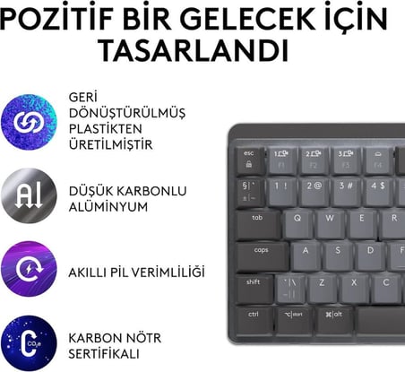 Logitech MX Mechanical Mini 920-010780 TKL Kablosuz Mekanik Klavye - Teşhir