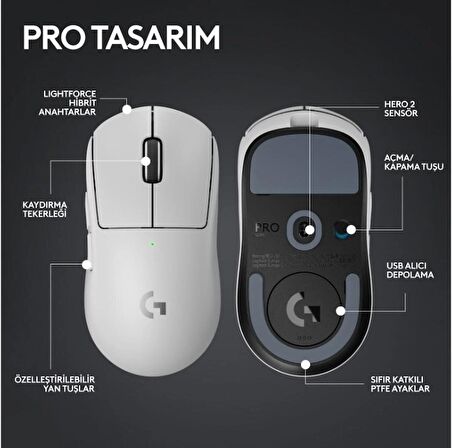 Logitech G PRO X Superlight 2 Beyaz Kablosuz Oyuncu Mouse