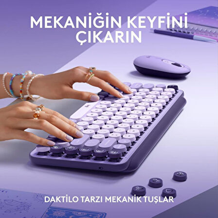 Logitech POP Keys Krem Mor Kablosuz Mekanik Klavye - Teşhir