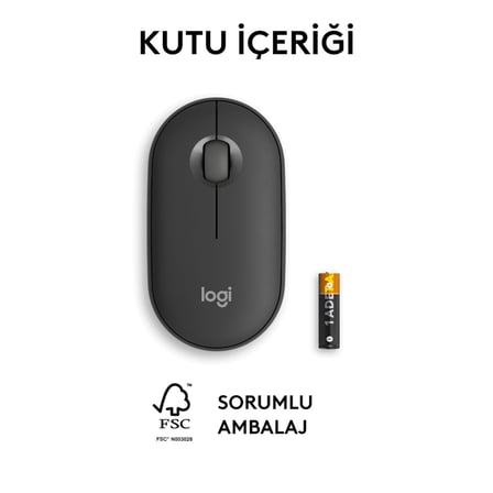 Logitech M350s Pebble 2 Kablosuz Mouse - Grafit 910-007015