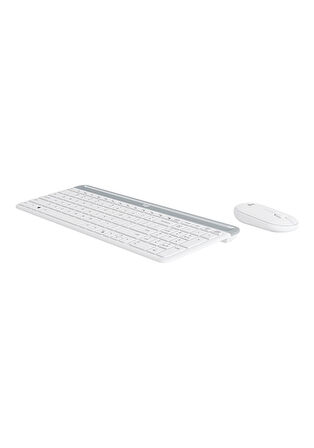 Logitech MK470 Kablosuz Beyaz İnce İngilizce Q Klavye + Mouse Seti