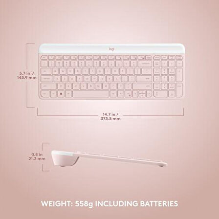 Logitech MK470 Kablosuz İngilizce Rose Gold Klavye Mouse Seti