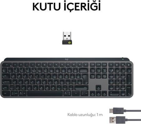 Logitech MX Keys S 920-011594 Bluetooth ve Wireless Kablosuz Klavye - Outlet