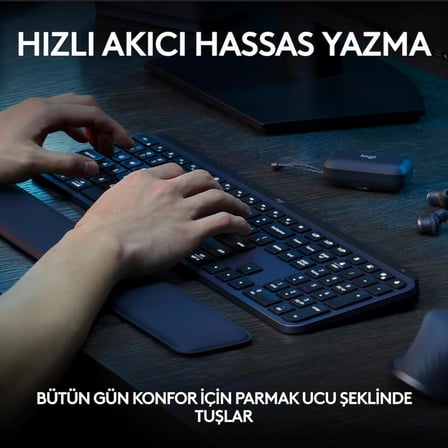 Logitech MX Keys S 920-011594 Bluetooth ve Wireless Kablosuz Klavye - Outlet