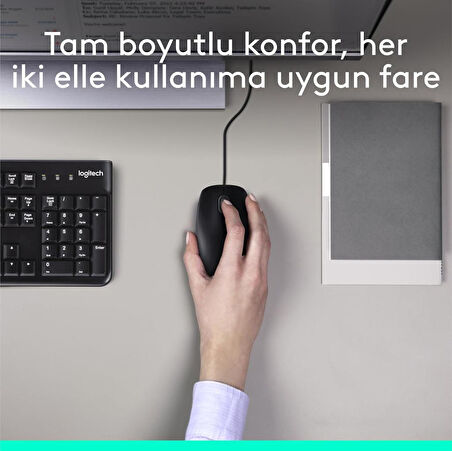 Logitech MK120 Kablolu Q İngilizce Siyah Klavye Mouse Set