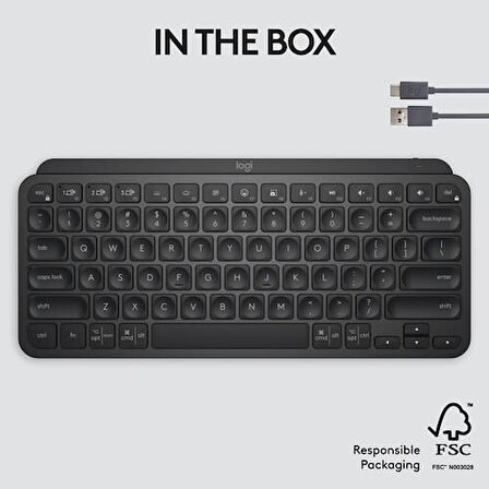 Logitech MX Keys Mini Kablosuz İngilizce Q Klavye Siyah