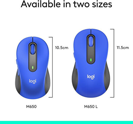 Logitech Signature M650 L Büyük Boy Sağ El Kablosuz Mouse Mavi