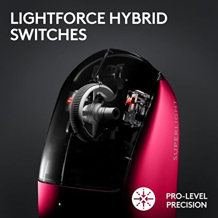 Logitech G PRO X SUPERLIGHT 2 Hafif HERO 2 Sensör 32.000 DPI LIGHTSPEED Kablosuz Oyuncu Mouse - Pembe