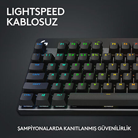 Logitech G PRO X TKL LIGHTSPEED Kablosuz LIGHTSYNC RGB Mekanik Tactile Switch İngilizce Oyun Klavyesi - Siyah