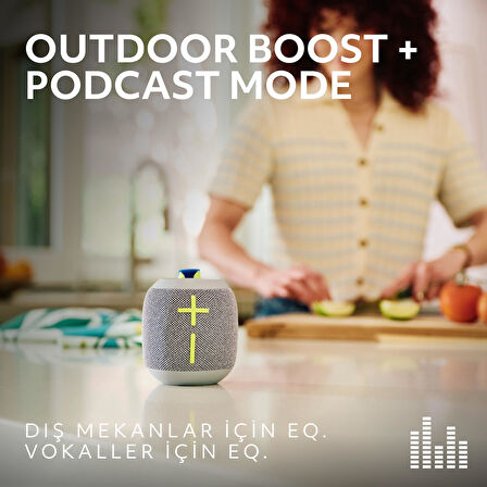 Ultimate Ears WONDERBOOM 4 Taşınabilir Su Geçirmez Bluetooth Hoparlör, Büyük Bas ve 360 Derece Ses - Gri