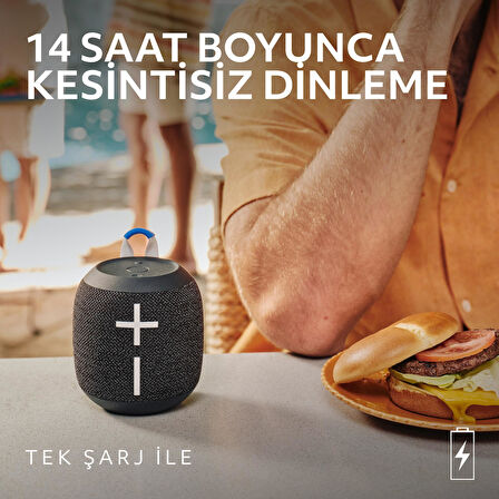 Ultimate Ears WONDERBOOM 4 Taşınabilir Su Geçirmez Bluetooth Hoparlör, Büyük Bas ve 360 Derece Ses - Mavi