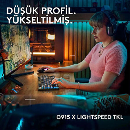 Logitech G915 X Lightspeed TKL Low Profile Tactile Switch İngilizce RGB Kablosuz Siyah Gaming Klavye (920-012721)