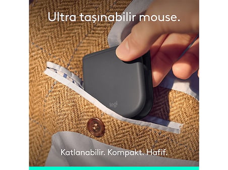 LOGITECH Mobi Fold Ultra Kompakt Katlanabilir Bluetooth Mouse Siyah 910-007604