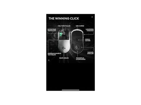 LOGITECH G Pro X2 Superstrike Kablosuz Oyuncu Mouse Beyaz 910-007777