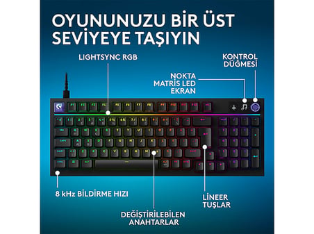 LOGITECH G316 X 98 Kablolu Oyuncu Klavyesi - Türkçe Tuş Dizimi Tactile Siyah 920-014194
