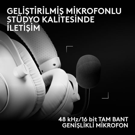 Logitech G Pro X3 Lightspeed Kablosuz Bluetooth Oyuncu Kulaklığı - Beyaz