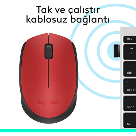 M171 Kablosuz Mouse Kırmızı 910-004641