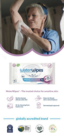 Waterwipes Yetişkin Bio Islak Mendil Ekstra Geniş 60 lı X 12 Adet (720 Yaprak) - XL Adult