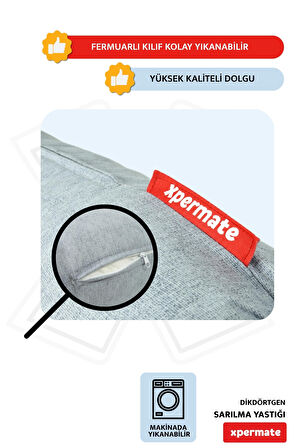 XPERMATE Sarılma Yastığı , Uyku Yastığı , Bacak Arası Yastığı Silindir 150x20 cm Gri 