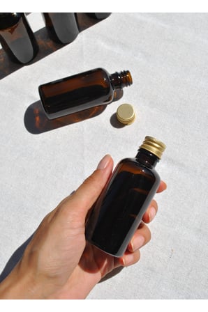 10 Adet 50 ml Amber Cam Şişe Gold Metal Kapaklı Boş Şişe Söz Nişan Hediyelik